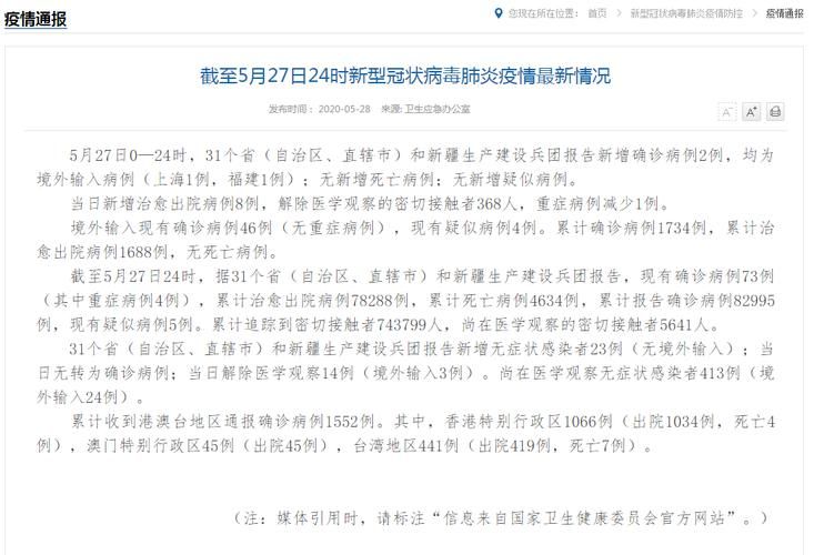  31省市近1天最新疫情数据:31省市今日疫情