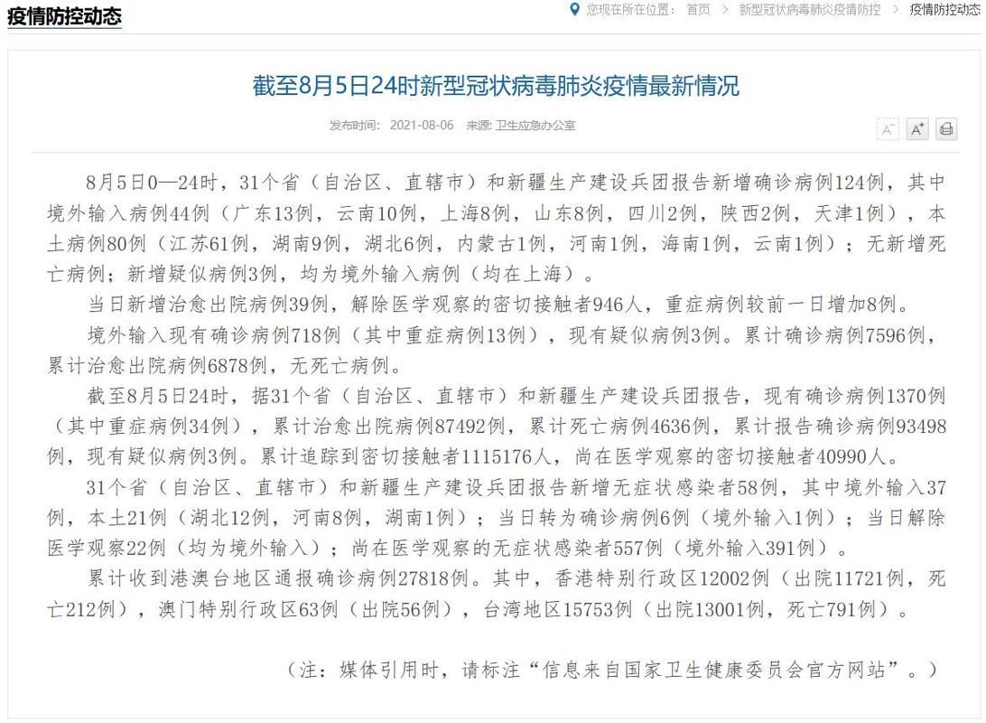 31省份新增8例重症涉9省/31省份新增病例