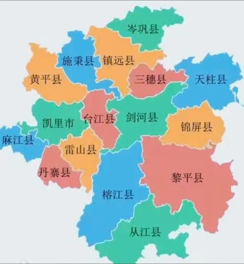 贵州黔东南苗族侗族自治州剑河县疫情分布图最新/黔东南州剑河县行政区地图