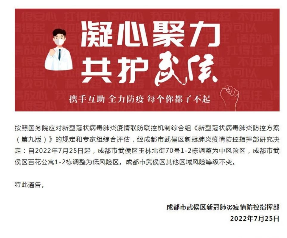  武侯区管控区标准最新公布:武侯区最新疫情防控政策